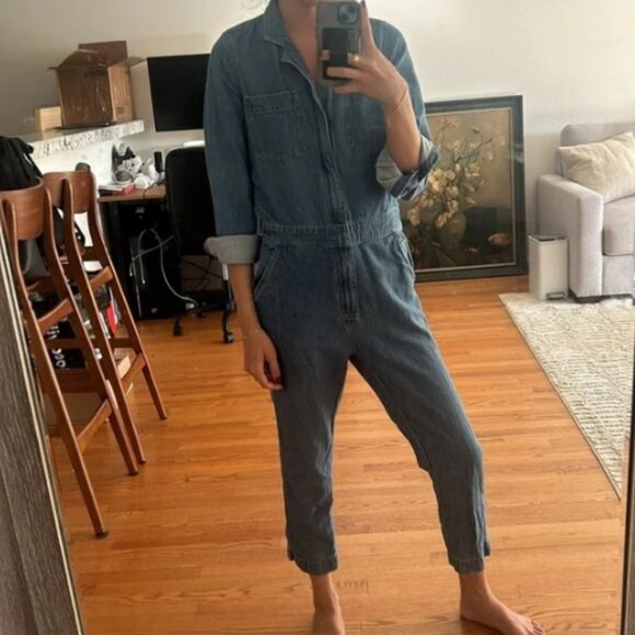 Madewell - Denim Coveralls Jumpsuit Zip-Up H6433 | Size Medium | Mid Phair Blue - Picture 14 of 14